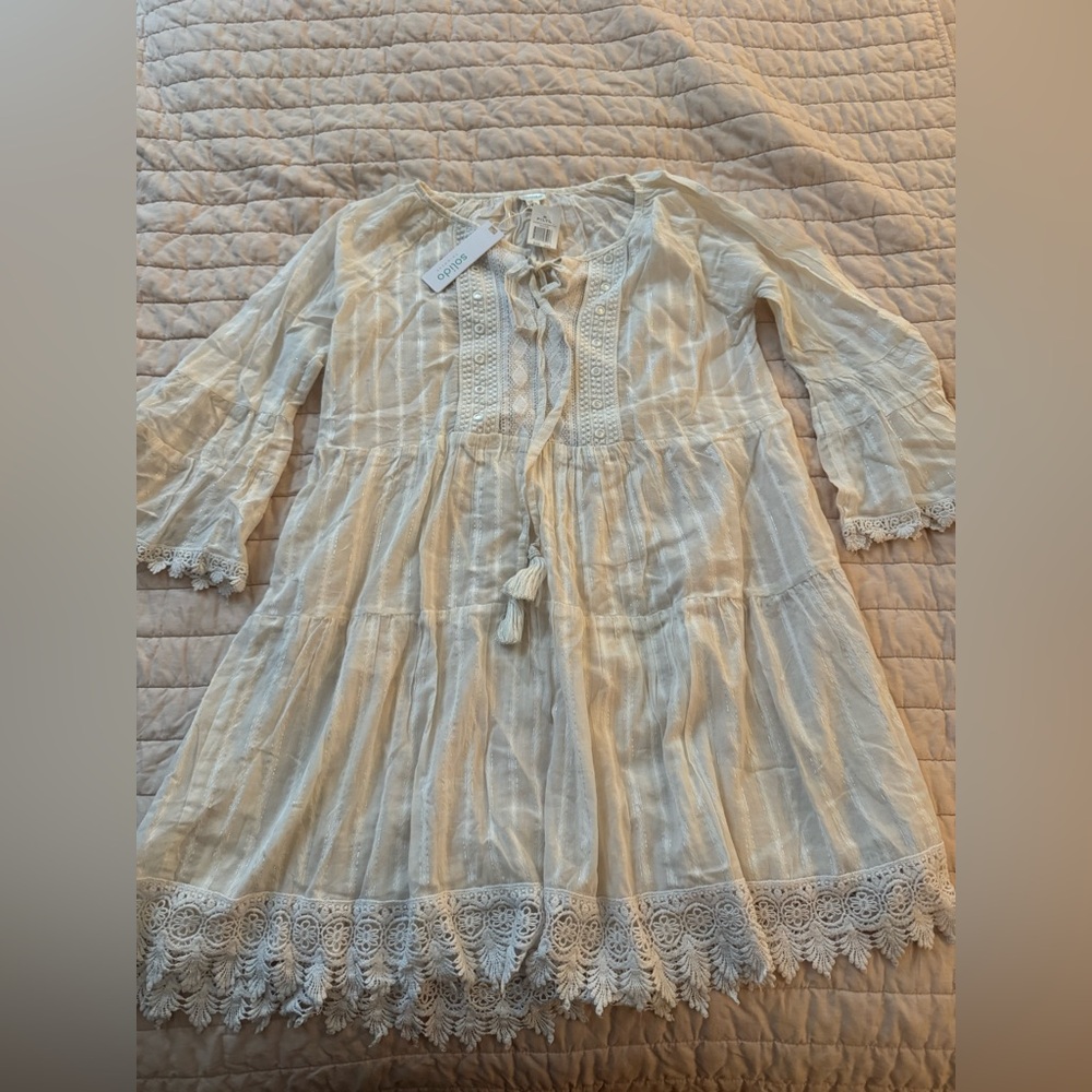 NWT Solido White Cover Up Dress XS